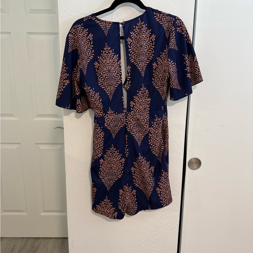 Cupshe Navy Patterned Romper Small - Picture 2 of 2